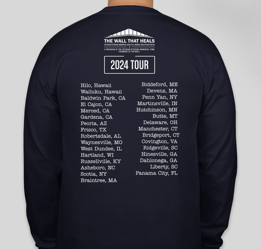 The Wall that Heals 2024 Tour Fundraiser - unisex shirt design - back