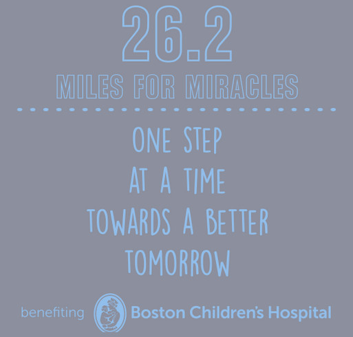 Mary O'Connor's Miles For Miracles Boston Marathon Fundraiser shirt design - zoomed