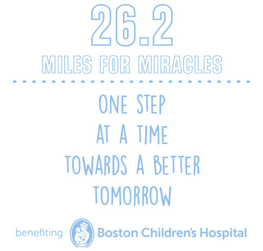 Mary O'Connor's Miles For Miracles Boston Marathon Fundraiser shirt design - zoomed