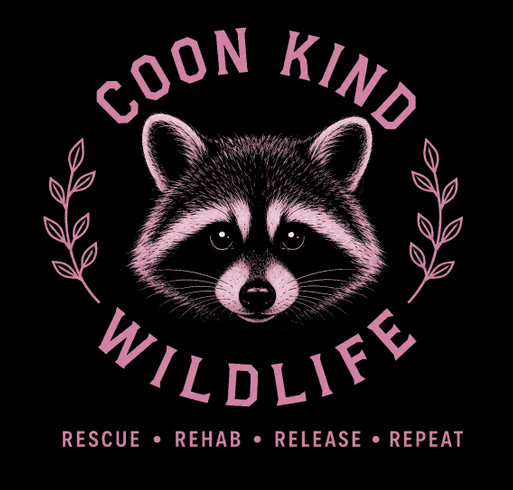 Coon Kind Wildlife Pink Pocket Tee Fundraiser shirt design - zoomed
