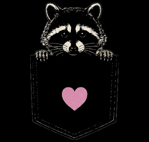 Coon Kind Wildlife Pink Pocket Tee Fundraiser shirt design - zoomed