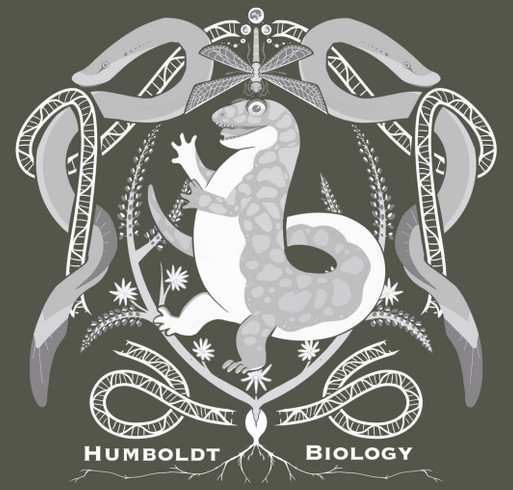 Salamander design Biology Graduate Student Association Fundraiser 2025 shirt design - zoomed