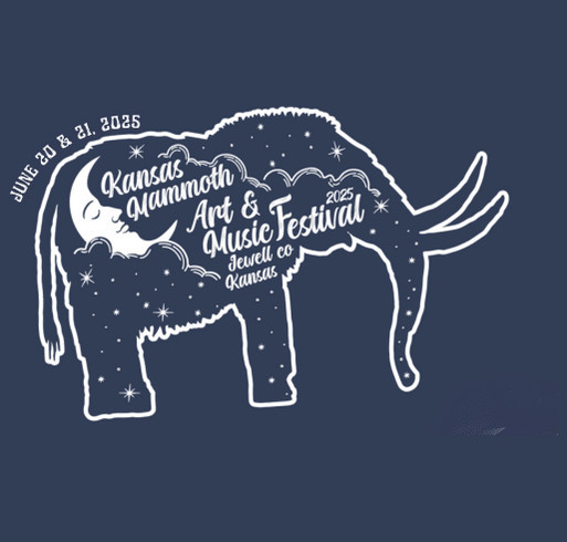 Kansas Mammoth Art & Music Fest 2025 shirt design - zoomed