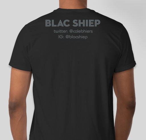 Caleb the Blac SHIEP T Fundraiser - unisex shirt design - back