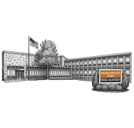 David Prouty HS Student Council Commemorates Farewell to "old building" with a T-Shirt Fundraiser! shirt design - zoomed