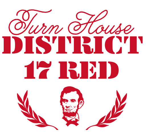 Jim Geldermann Turning Illinois House District 17 Red shirt design - zoomed
