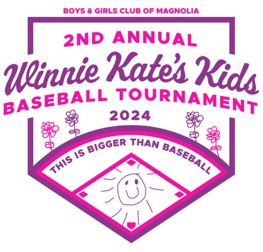 2024 Winnie Kate's Kids Baseball Tournament shirt design - zoomed