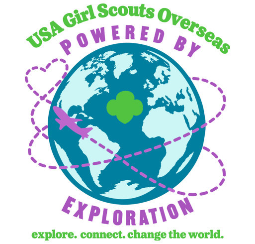 USA Girl Scouts Overseas - Powered by Exploration Apparel Collection shirt design - zoomed