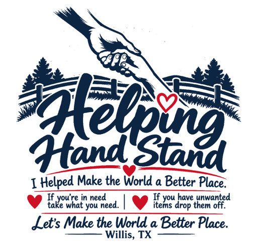 Helping hand stand shirt design - zoomed