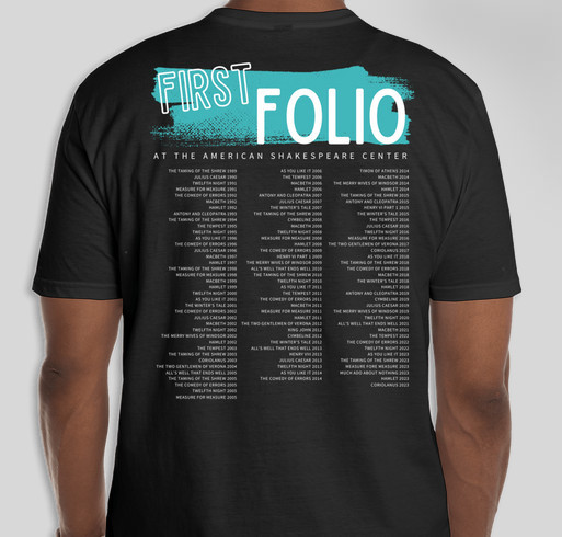 ASC First Folio Shirt Fundraiser - unisex shirt design - back