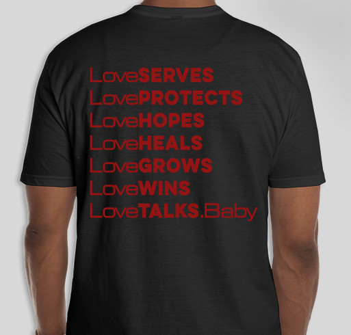 LoveTalks, Baby! Fundraiser - unisex shirt design - back