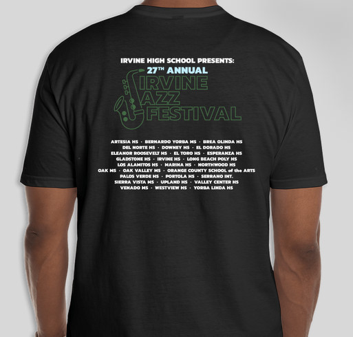 27th Annual Irvine High School Jazz Festival T-Shirt Fundraiser - unisex shirt design - back