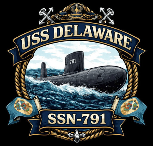 USS Delaware FRG shirt design - zoomed