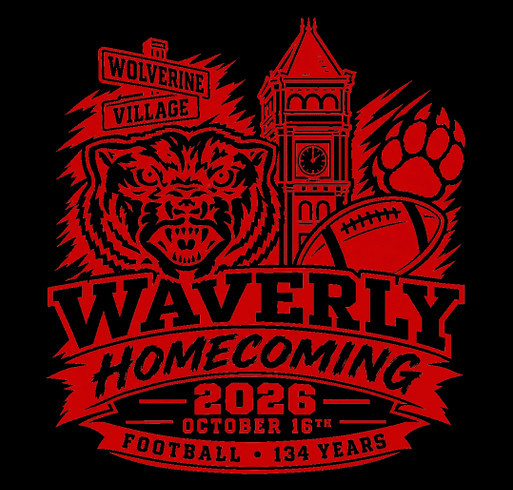 Waverly Homecoming '26 shirt design - zoomed