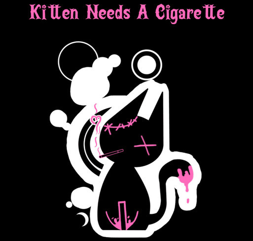 Kitten Needs A Cigarette shirt design - zoomed