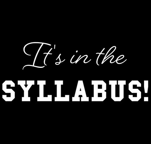 It's in the Syllabus Swag shirt design - zoomed