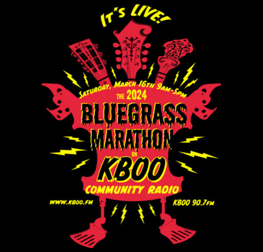 KBOO's Annual Bluegrass Marathon shirt design - zoomed