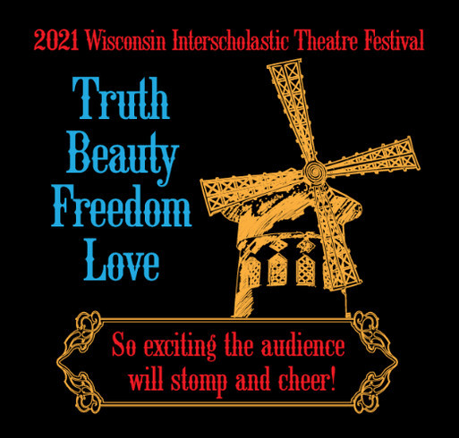 Wisconsin Interscholastic Theatre Festival 2021 shirt design - zoomed