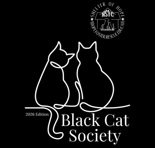 Black Cat Society Adoption Fund 2026 shirt design - zoomed