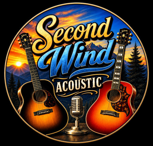 Second Wind Acoustic shirt design - zoomed