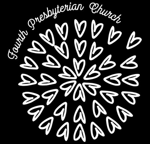 Fourth Fest - white hearts shirt design - zoomed