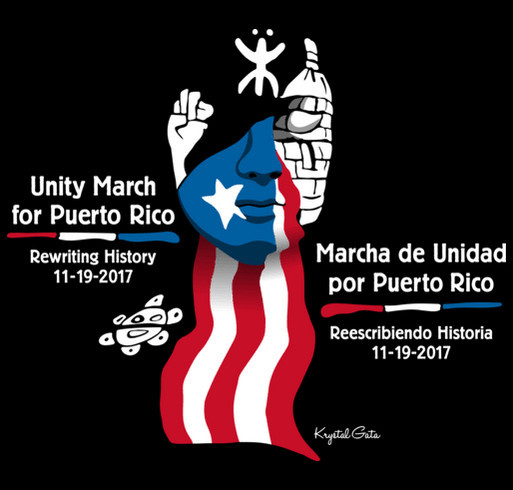 Unity March for Puerto Rico shirt design - zoomed
