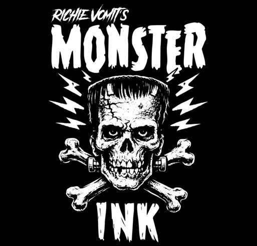 Help Heidi Vomit fight cancer by buying a Monster Ink Tattoo T-shirt! shirt design - zoomed