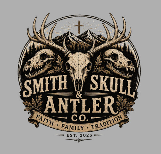 Smith Skull & Antler co. Fall Tshirt Sale shirt design - zoomed