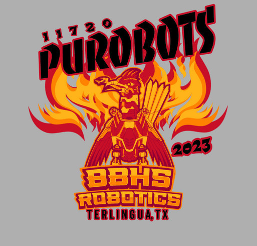 The Purobots Robotics Team (11720) is raising money to overcome their classroom fire on 2/17/23 shirt design - zoomed