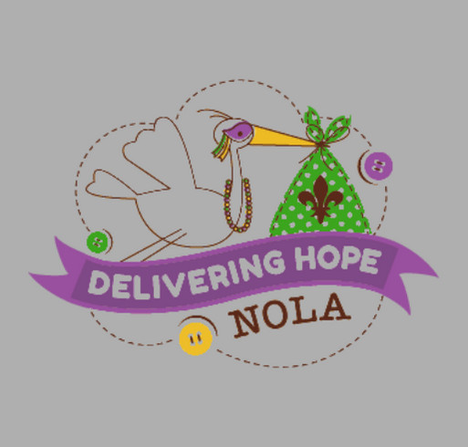 Delivering Hope NOLA - Mardi Gras Shirt Fundraiser shirt design - zoomed