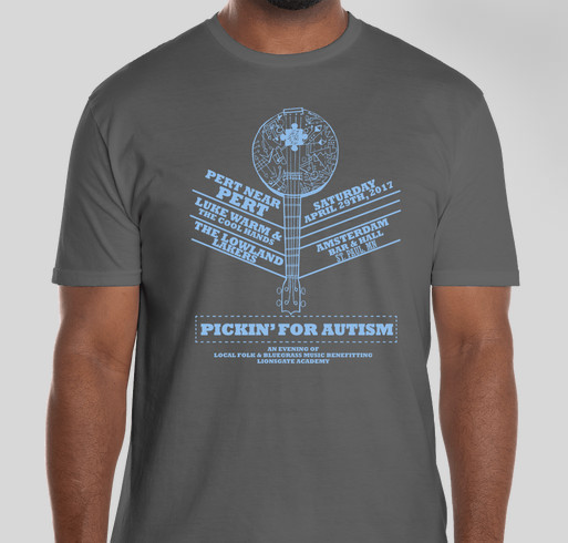 Pickin' for Autism 2017 Fundraiser - unisex shirt design - front