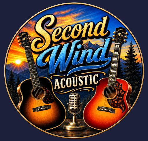 Second Wind Acoustic shirt design - zoomed