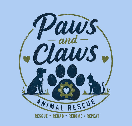 Paws and Claws shirt design - zoomed