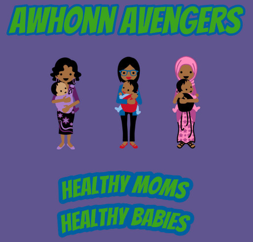 March for Babies 2025 AWHONN Avengers Team shirt design - zoomed