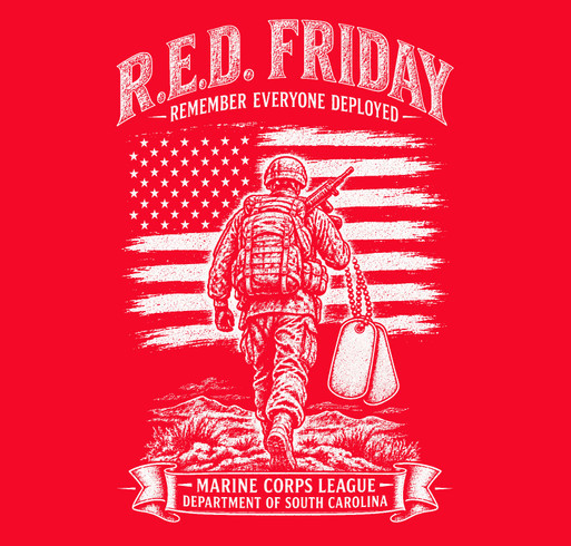 RED Friday Shirts: Help Bring the 2029 Marine Corps League National Convention to SC shirt design - zoomed