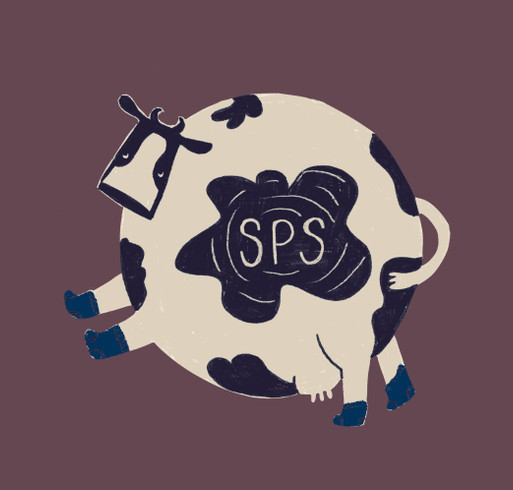 Spherical Cow Shirts: Support RIT and UW River Falls Physics Students attend the 2028 SPSCon shirt design - zoomed