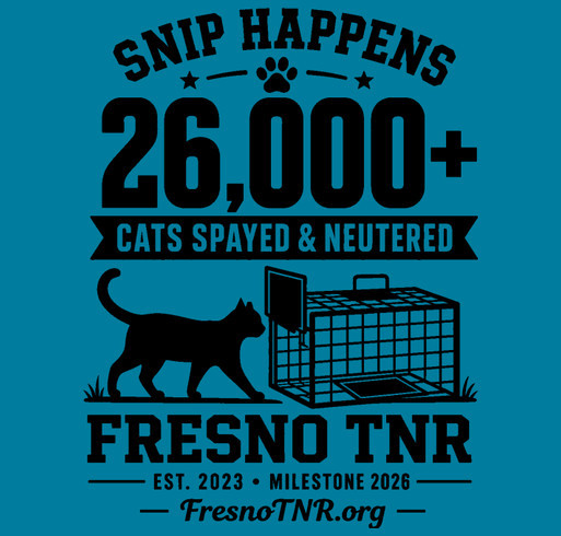 CELEBRATE 26,000 SPAYS AND NEUTERS - BLACK IMAGE shirt design - zoomed