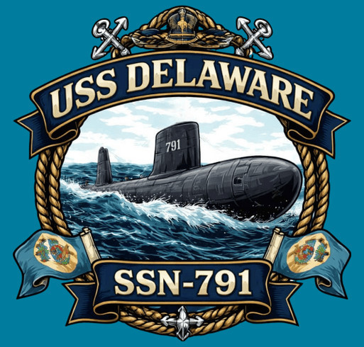 USS Delaware FRG shirt design - zoomed
