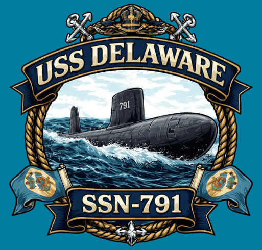 USS Delaware FRG shirt design - zoomed