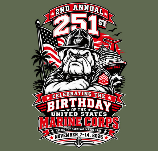 2026 MARINE CORPS BIRTHDAY CRUISE shirt design - zoomed