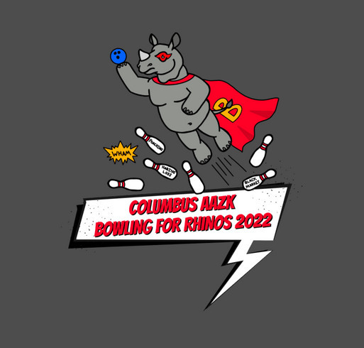Bowling for Rhinos 2022 shirt design - zoomed