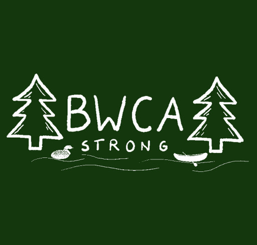 Boundary Water Canoe Area forest fire relief shirt design - zoomed