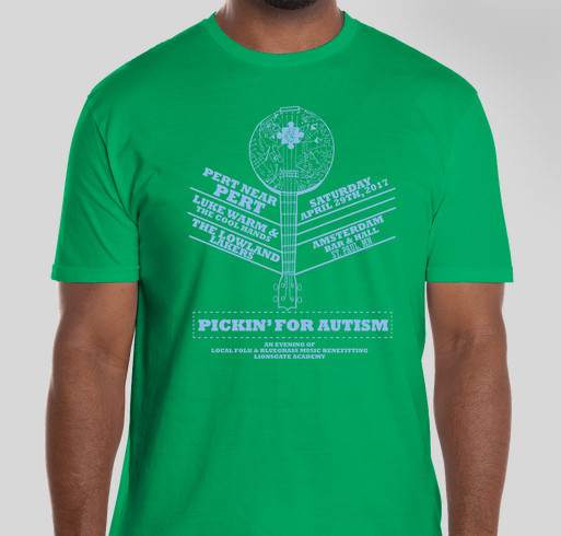 Pickin' for Autism 2017 Fundraiser - unisex shirt design - front