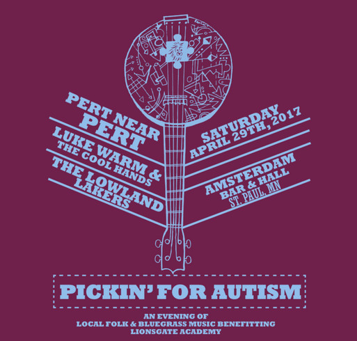 Pickin' for Autism 2017 shirt design - zoomed