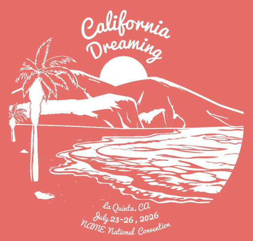 California Dreaming Fundraiser shirt design - zoomed