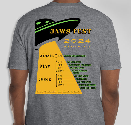 JAWS Festival 2024 Men's T-shirt Fundraiser - unisex shirt design - back