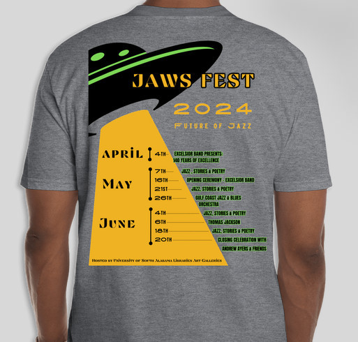 JAWS Festival Men's T-shirt Fundraiser - unisex shirt design - back
