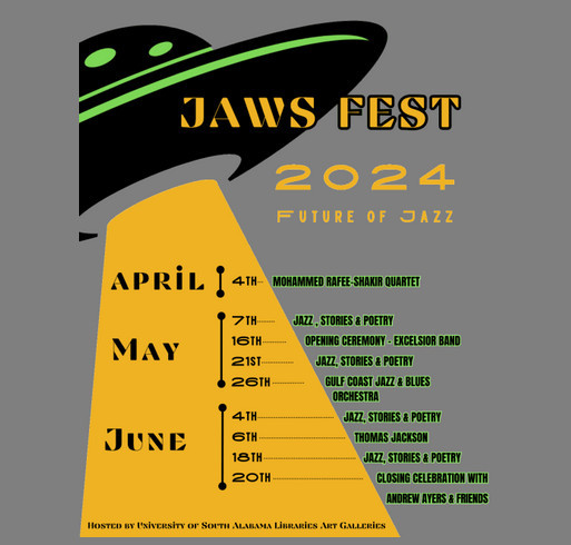 JAWS Festival 2024 Men's T-shirt shirt design - zoomed
