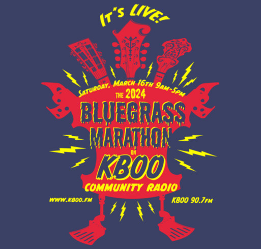 KBOO's Annual Bluegrass Marathon shirt design - zoomed