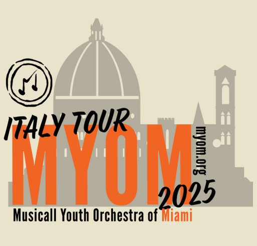 MYOM Italy Tour 2025 shirt design - zoomed